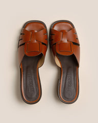 ANCORA SQUARED HEELED SLIDE - Heeled Fisherman Slide | Hereu outlet