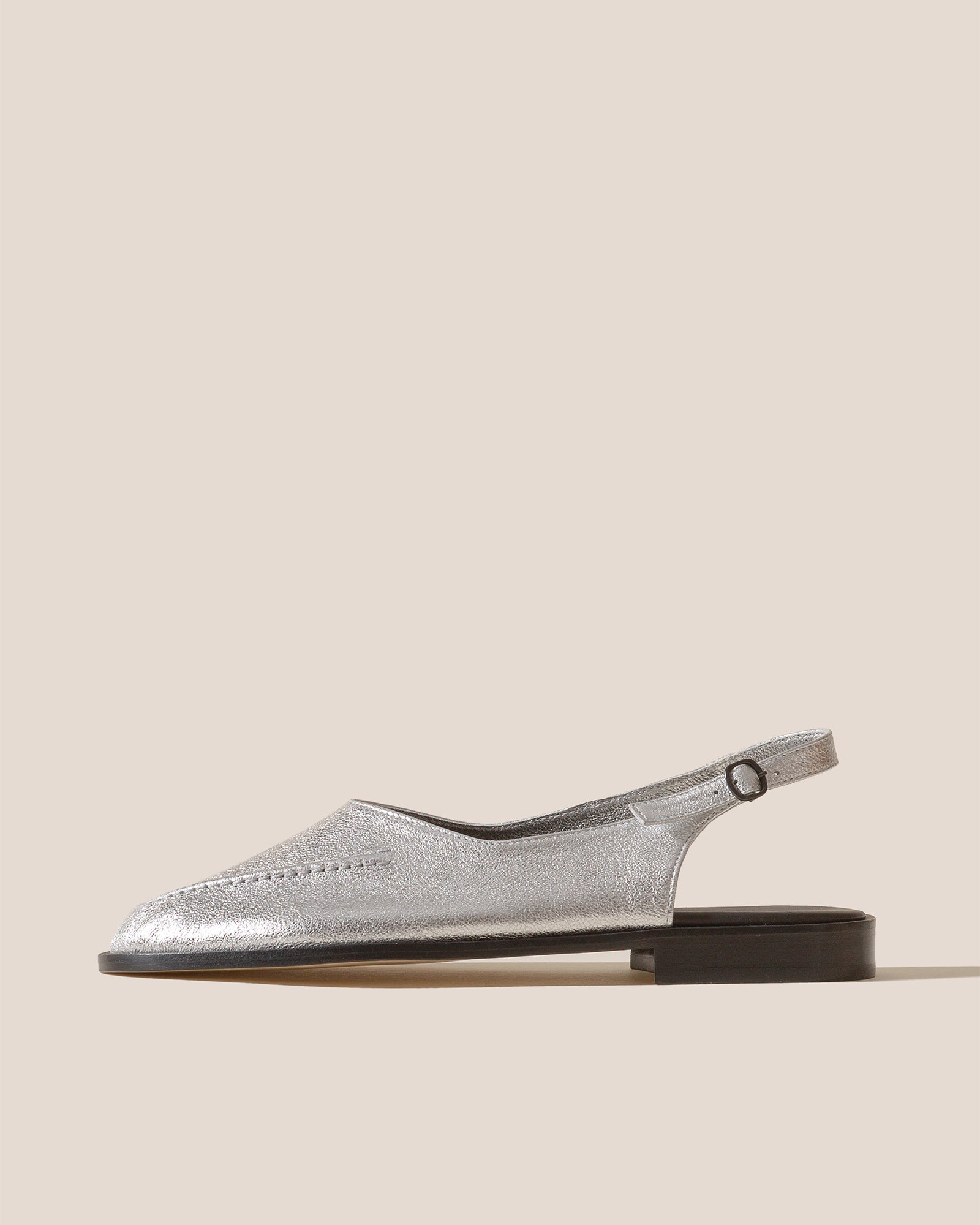 JULIOL SLINGBACK METALLIC - High-Cut Deconstructed Slingback Loafer | Hereu outlet