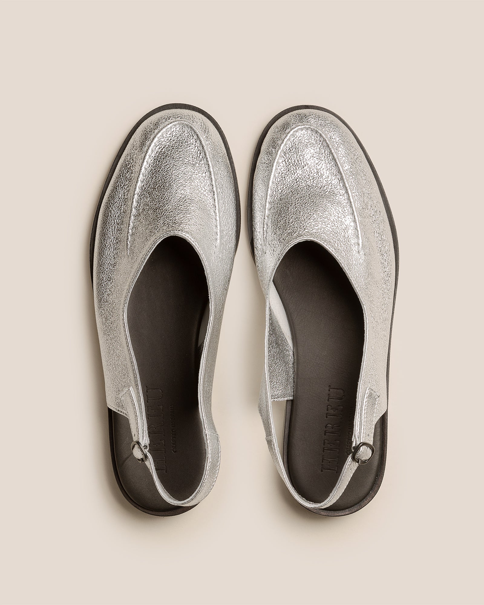 JULIOL SLINGBACK METALLIC - High-Cut Deconstructed Slingback Loafer | Hereu outlet
