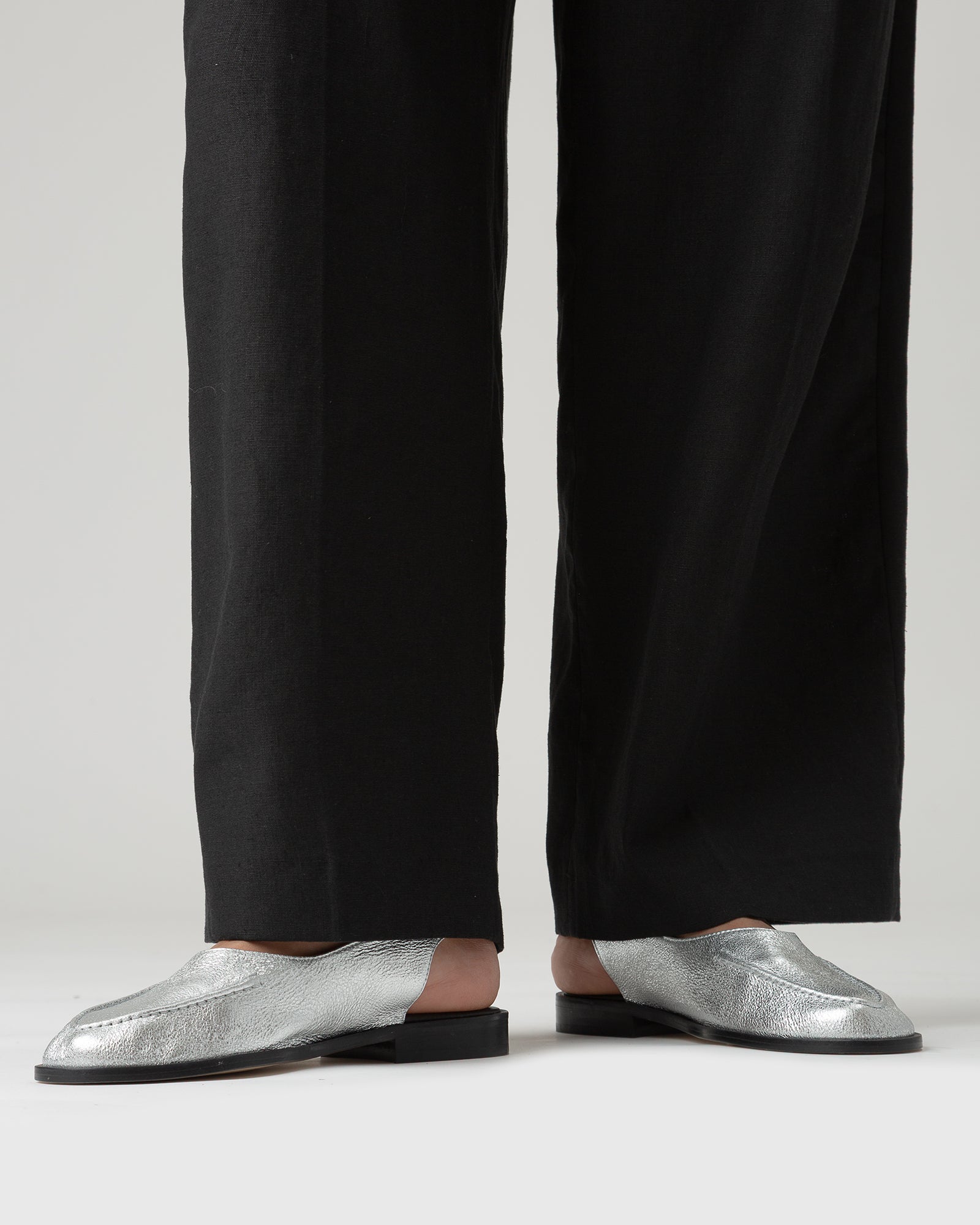 JULIOL SLINGBACK METALLIC - High-Cut Deconstructed Slingback Loafer | Hereu outlet