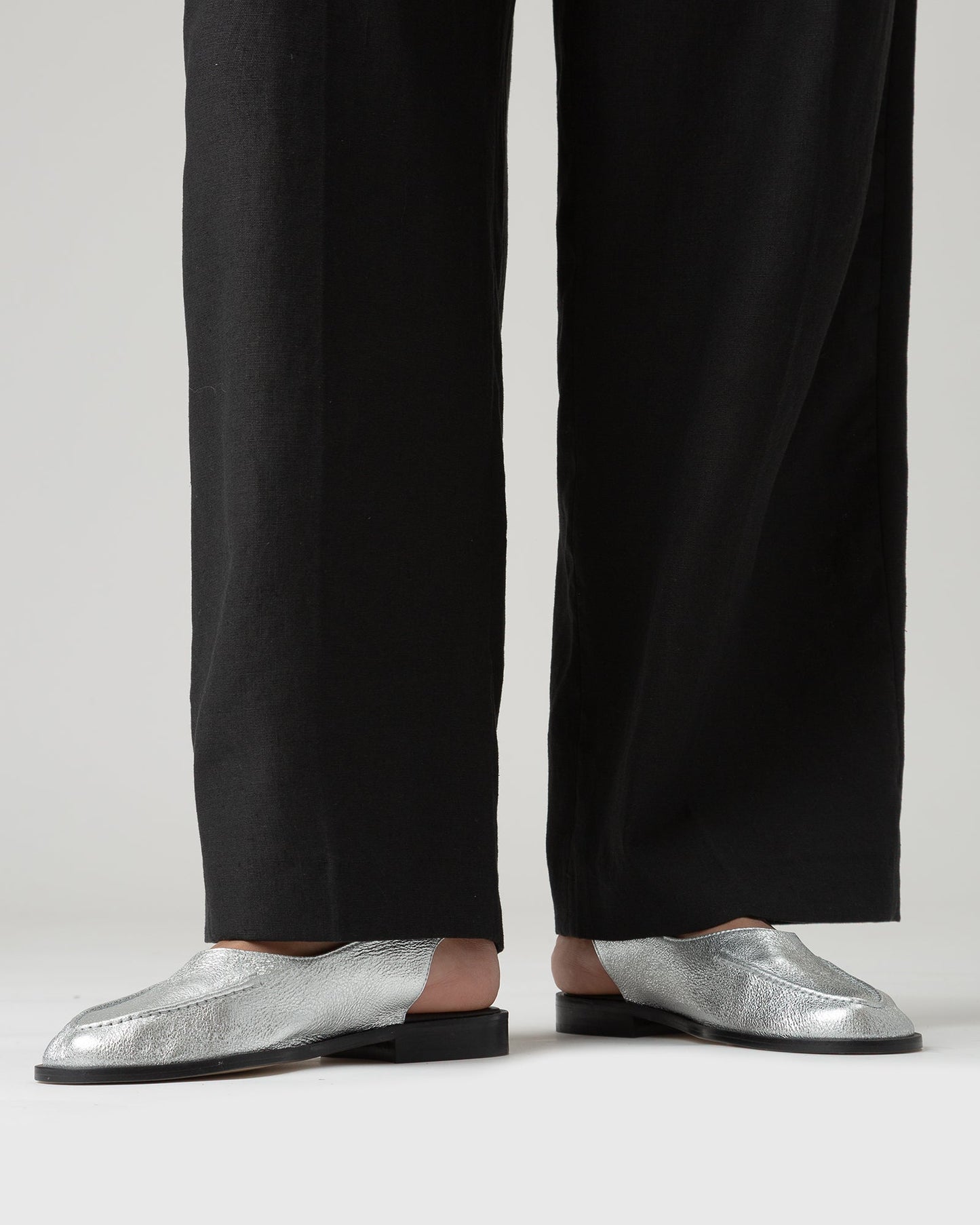 JULIOL SLINGBACK METALLIC - High-Cut Deconstructed Slingback Loafer | Hereu outlet