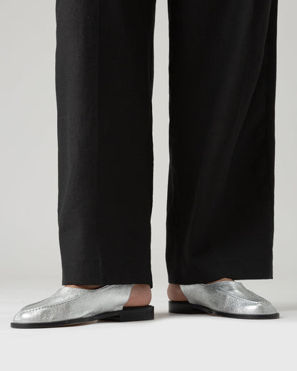 JULIOL SLINGBACK METALLIC - High-Cut Deconstructed Slingback Loafer | Hereu outlet