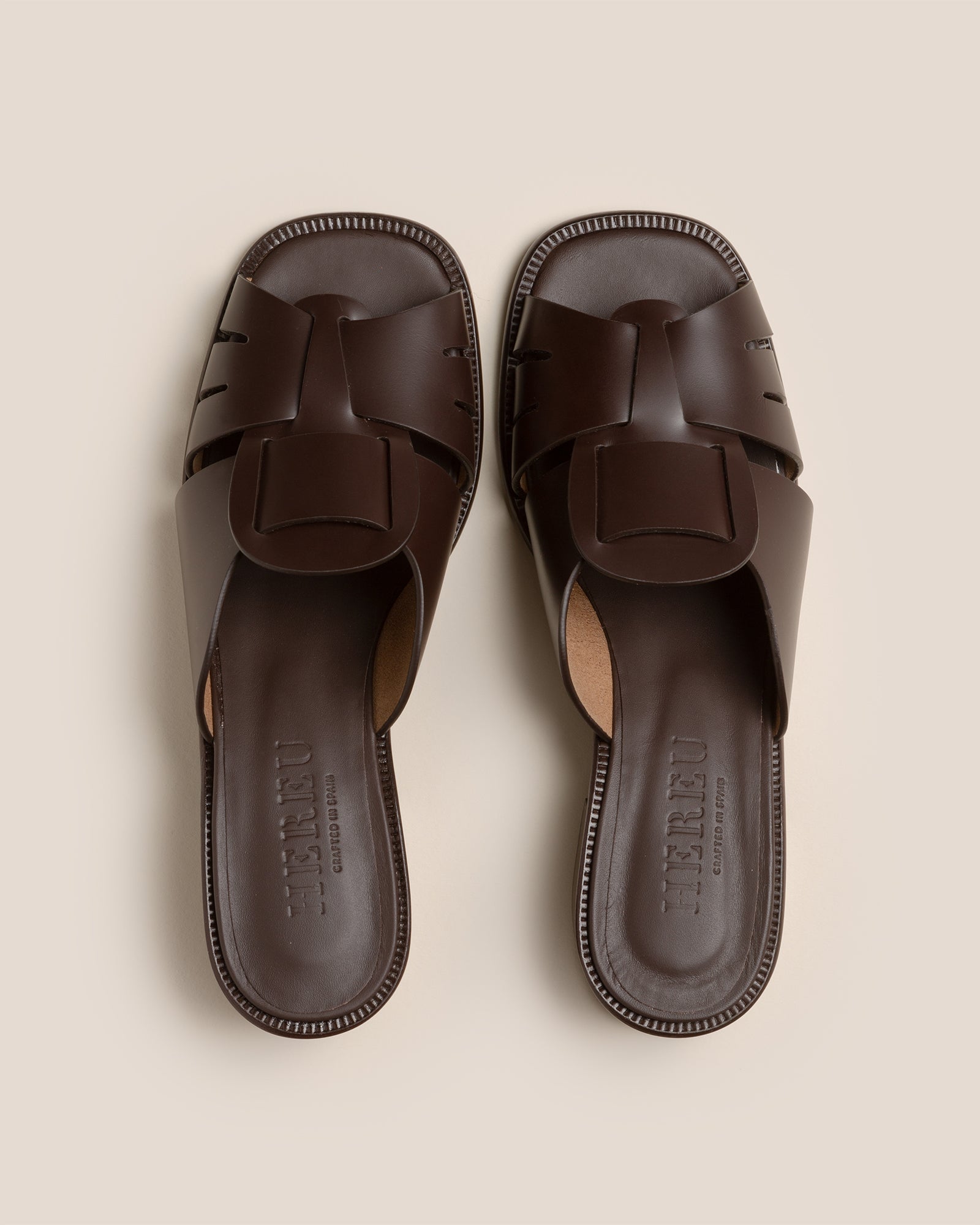 ANCORA SQUARED HEELED SLIDE - Heeled Fisherman Slide | Hereu online