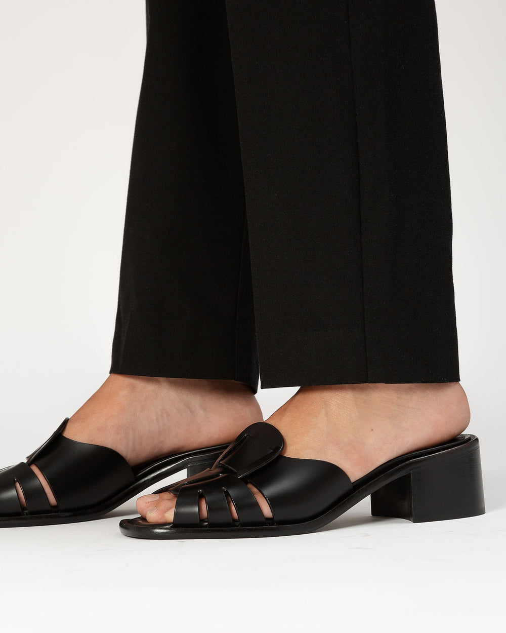 ANCORA SQUARED HEELED SLIDE - Heeled Fisherman Slide | Hereu online