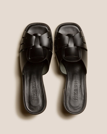 ANCORA SQUARED HEELED SLIDE - Heeled Fisherman Slide | Hereu near me