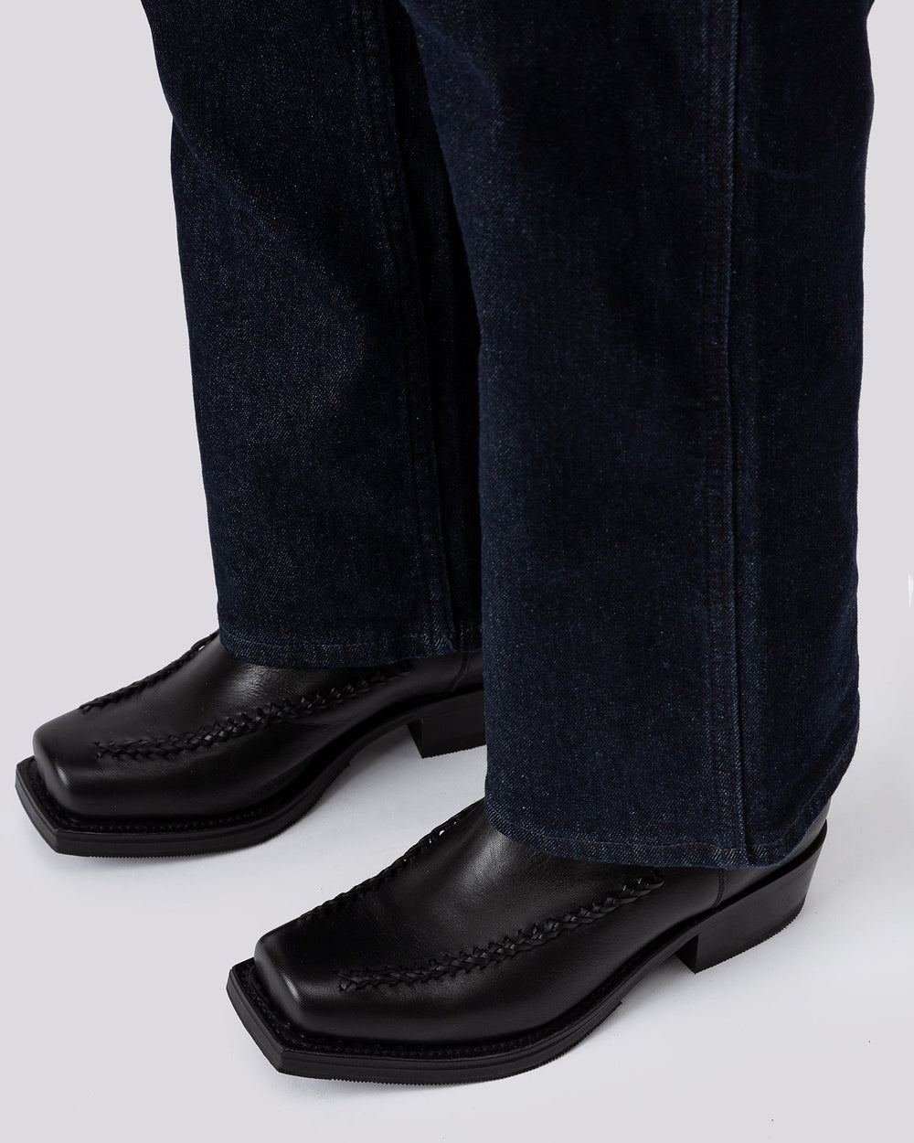 AGULLA - Square-Toe Braided Detail Chelsea Boot | Hereu sale