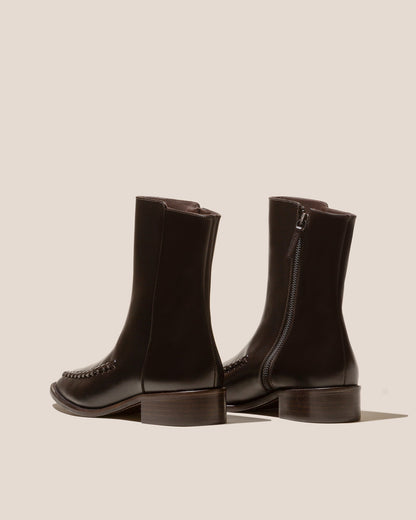 METLA POLISHED - Almond Toe Mid Calf Boot | Hereu for sale