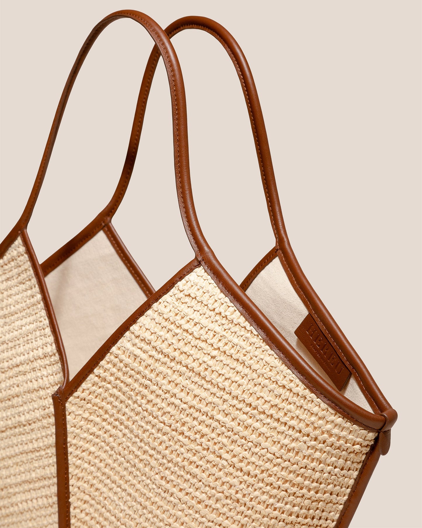 CALELLA RAFFIA - Leather-trimmed Tote Bag | Hereu outlet