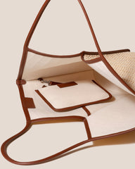 CALELLA RAFFIA - Leather-trimmed Tote Bag | Hereu outlet
