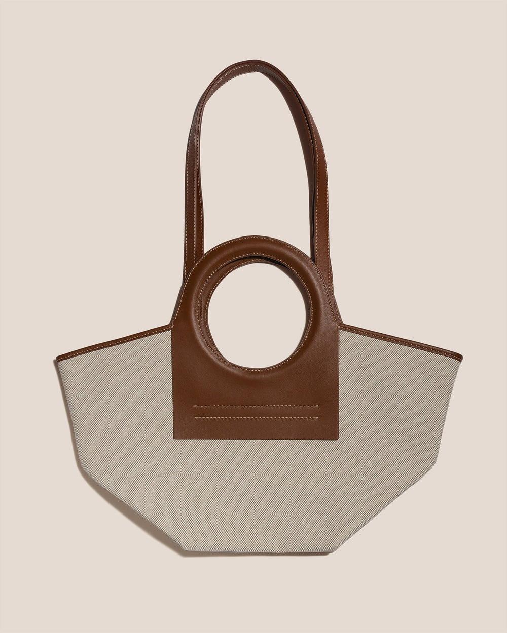 CALA S - Leather-trimmed Canvas Tote Bag | Hereu online