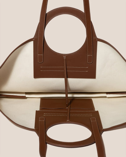 CALA S - Leather-trimmed Canvas Tote Bag | Hereu online