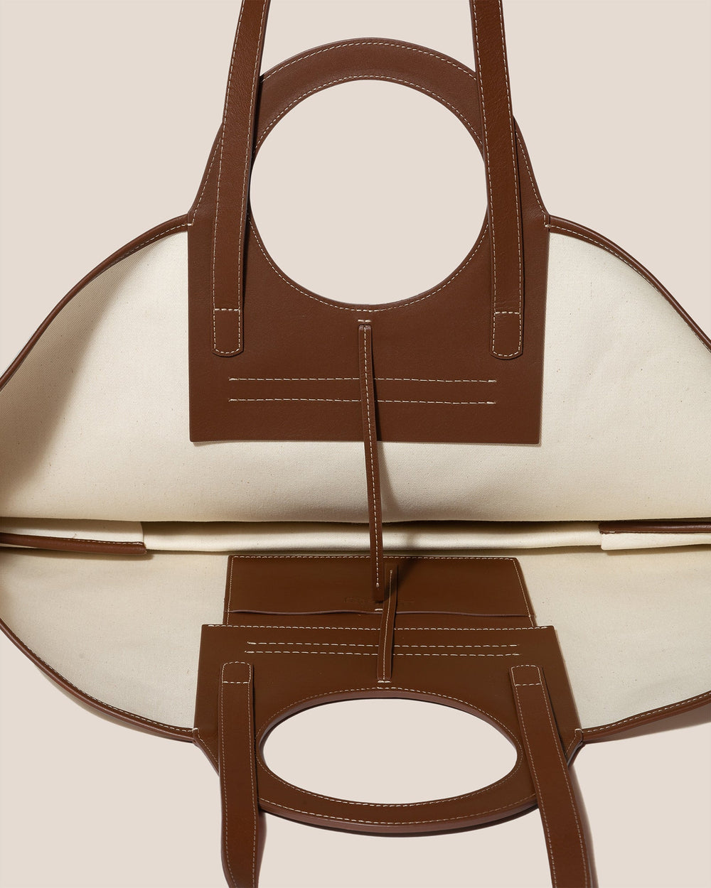 CALA S - Leather-trimmed Canvas Tote Bag | Hereu online