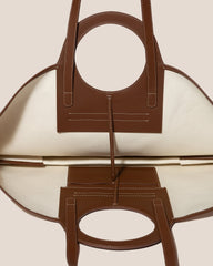 CALA S - Leather-trimmed Canvas Tote Bag | Hereu online