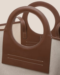 CALA L - Leather-trimmed Canvas Tote Bag | Hereu US