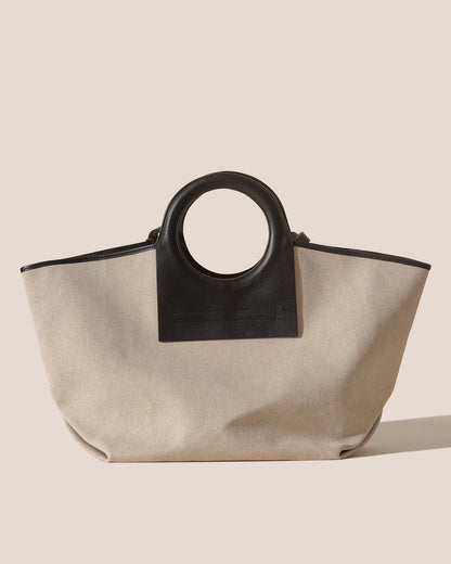 CALA L - Leather-trimmed Canvas Tote Bag | Hereu sale