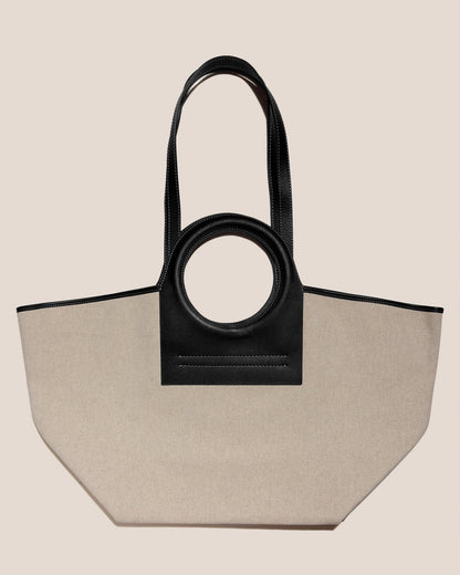CALA L - Leather-trimmed Canvas Tote Bag | Hereu sale