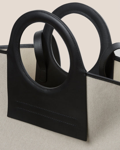 CALA L - Leather-trimmed Canvas Tote Bag | Hereu sale