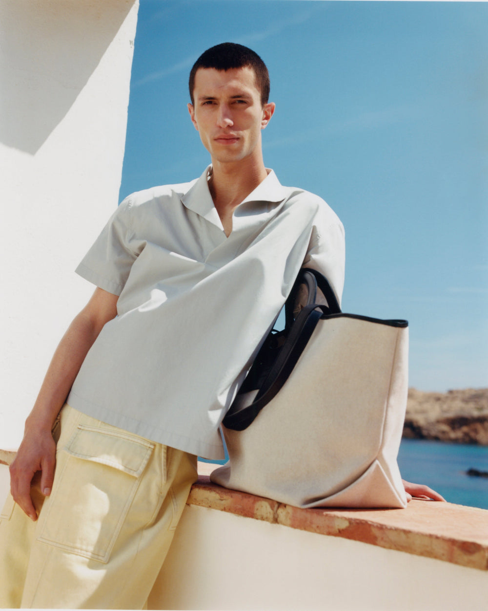 CALA L - Leather-trimmed Canvas Tote Bag | Hereu sale