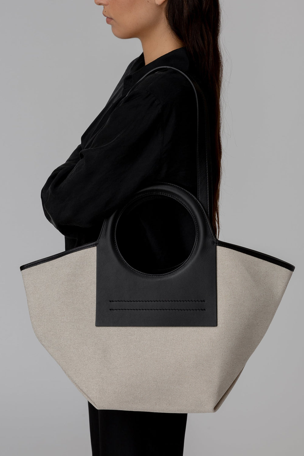 CALA S - Leather-trimmed Canvas Tote Bag | Hereu on sale