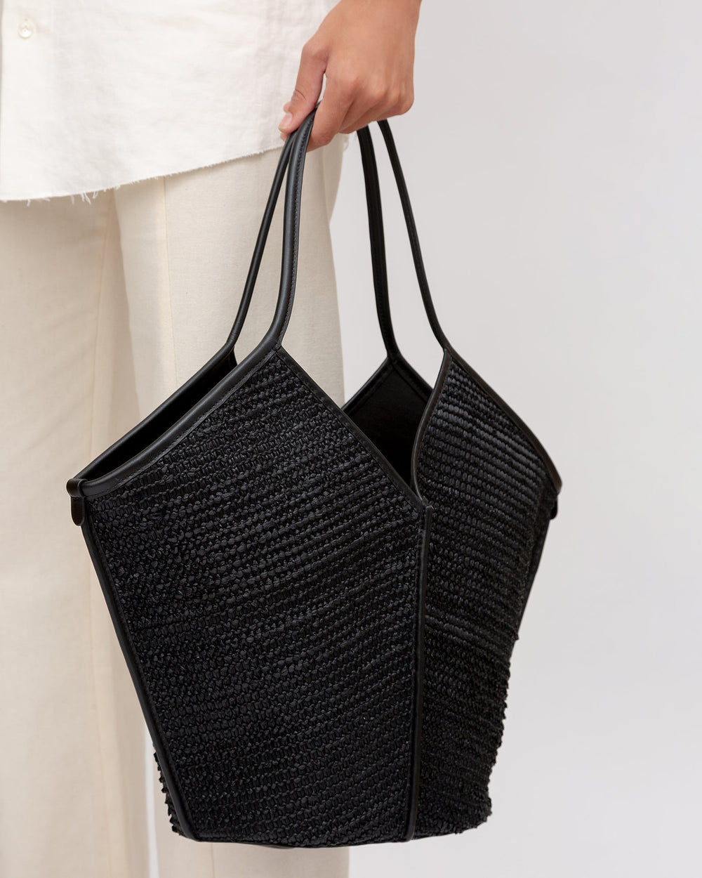CALELLA RAFFIA - Leather-trimmed Tote Bag | Hereu discount