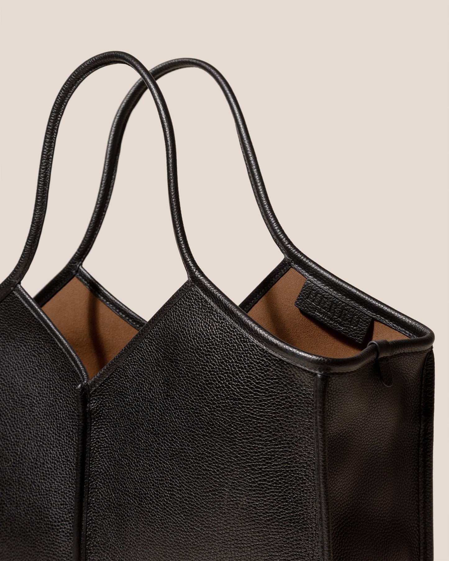 CALELLA SQUARED MEDIUM GRAINY - Leather-trimmed Tote Bag | Hereu for sale