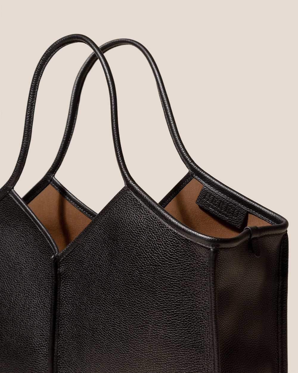 CALELLA SQUARED MEDIUM GRAINY - Leather-trimmed Tote Bag | Hereu for sale