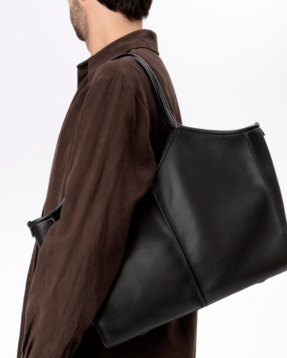 CALELLA SQUARED MEDIUM GRAINY - Leather-trimmed Tote Bag | Hereu for sale