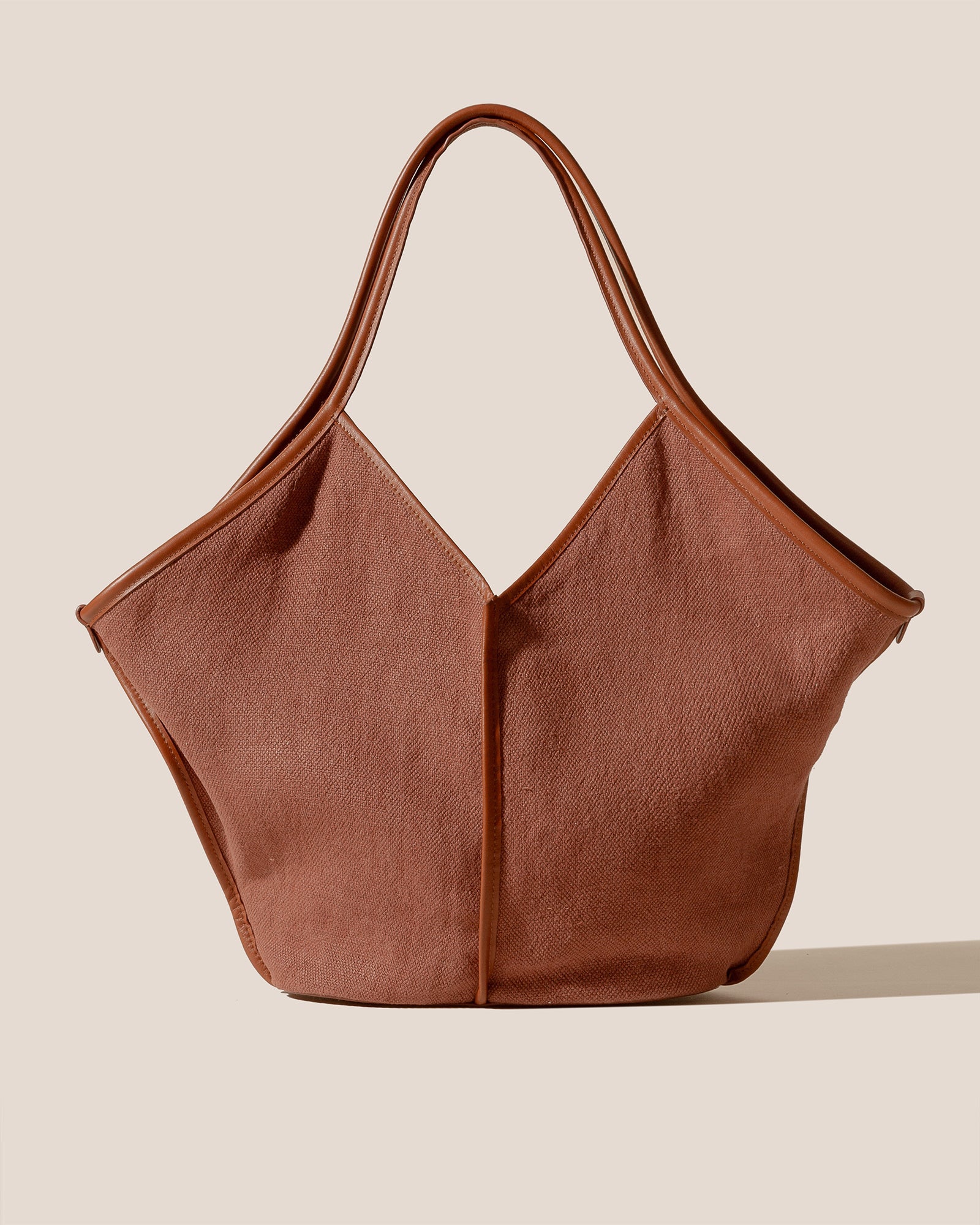 CALELLA SOFT LINEN - Leather-trimmed Tote Bag | Hereu sale