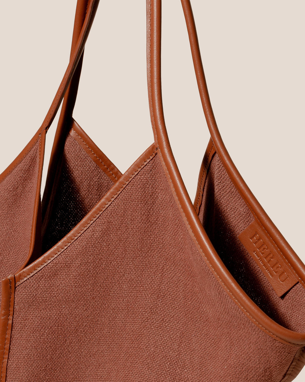CALELLA SOFT LINEN - Leather-trimmed Tote Bag | Hereu sale
