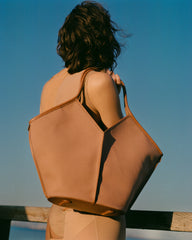 CALELLA - Leather-trimmed Organic Cotton Tote Bag | Hereu outlet
