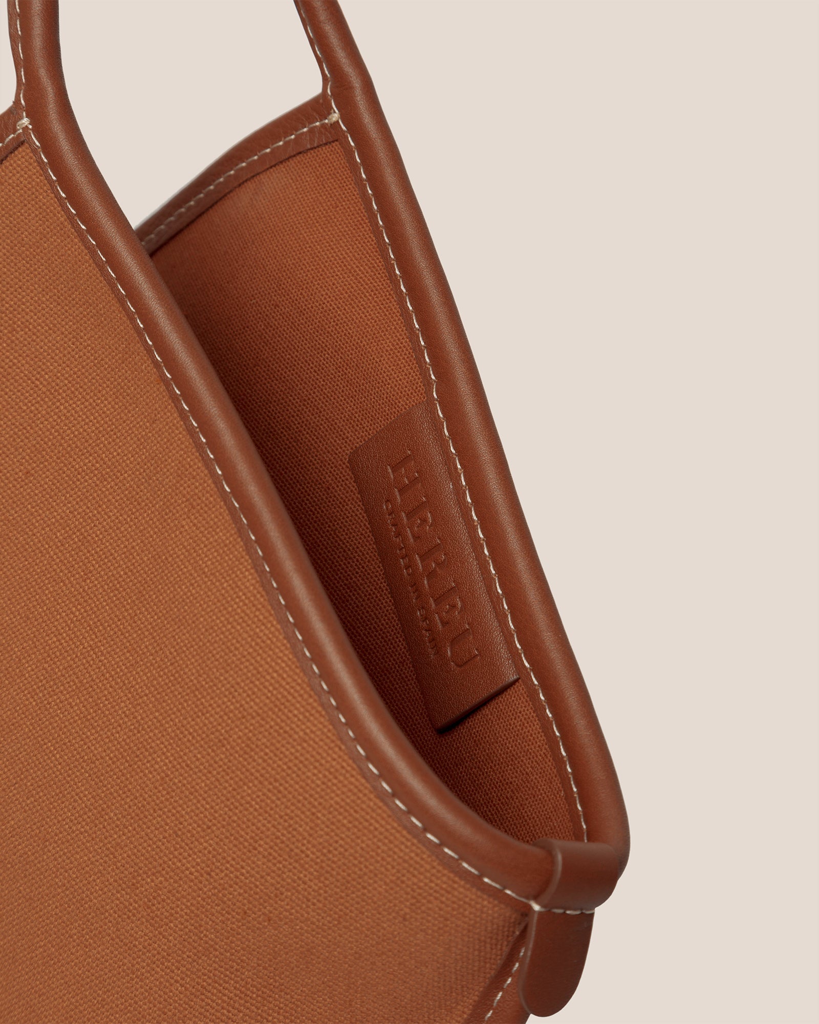 CALELLA - Leather-trimmed Organic Cotton Tote Bag | Hereu outlet