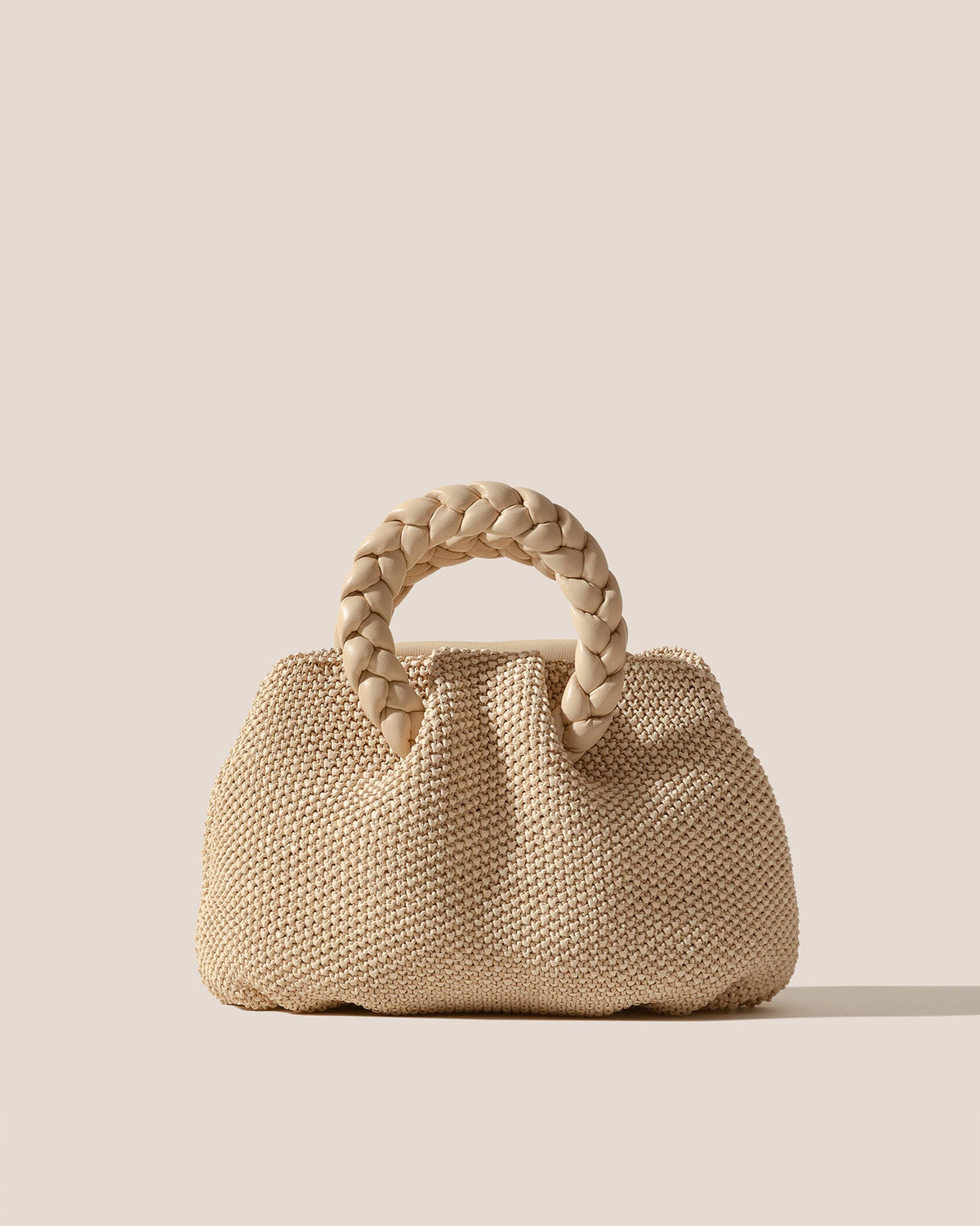 BOMBON M SOFT RAFFIA - Medium Plaited-handle Raffia Handbag | Hereu online