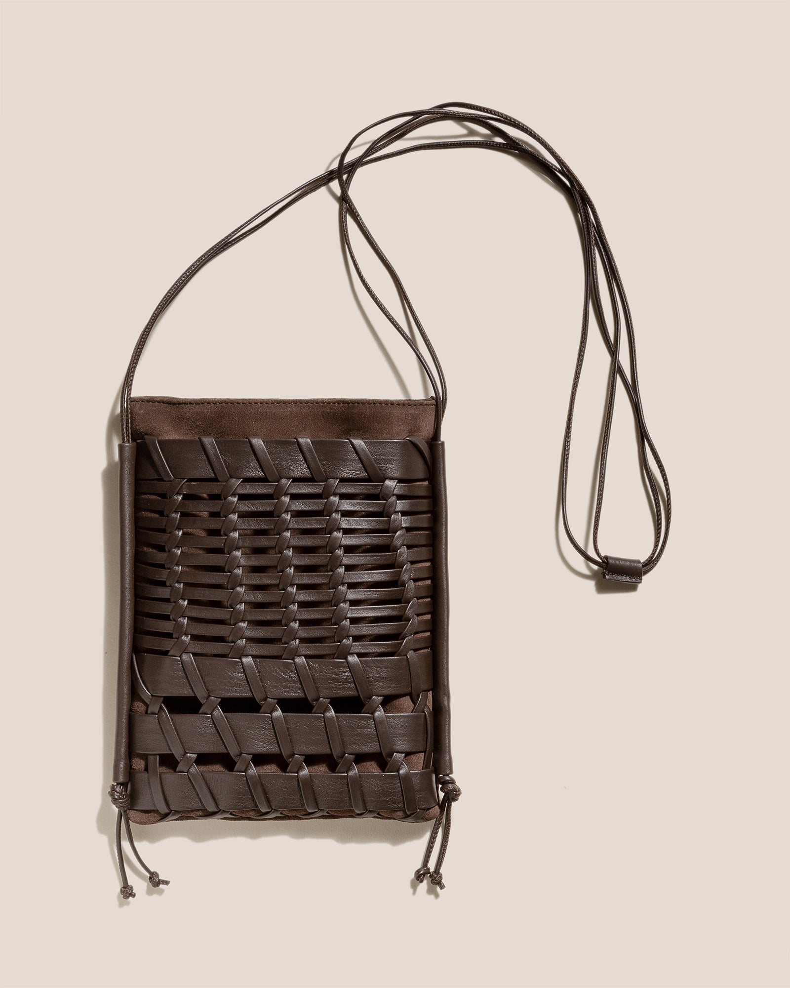 TRENA SUEDE - Flat Square Crossbody Bag | Hereu near me