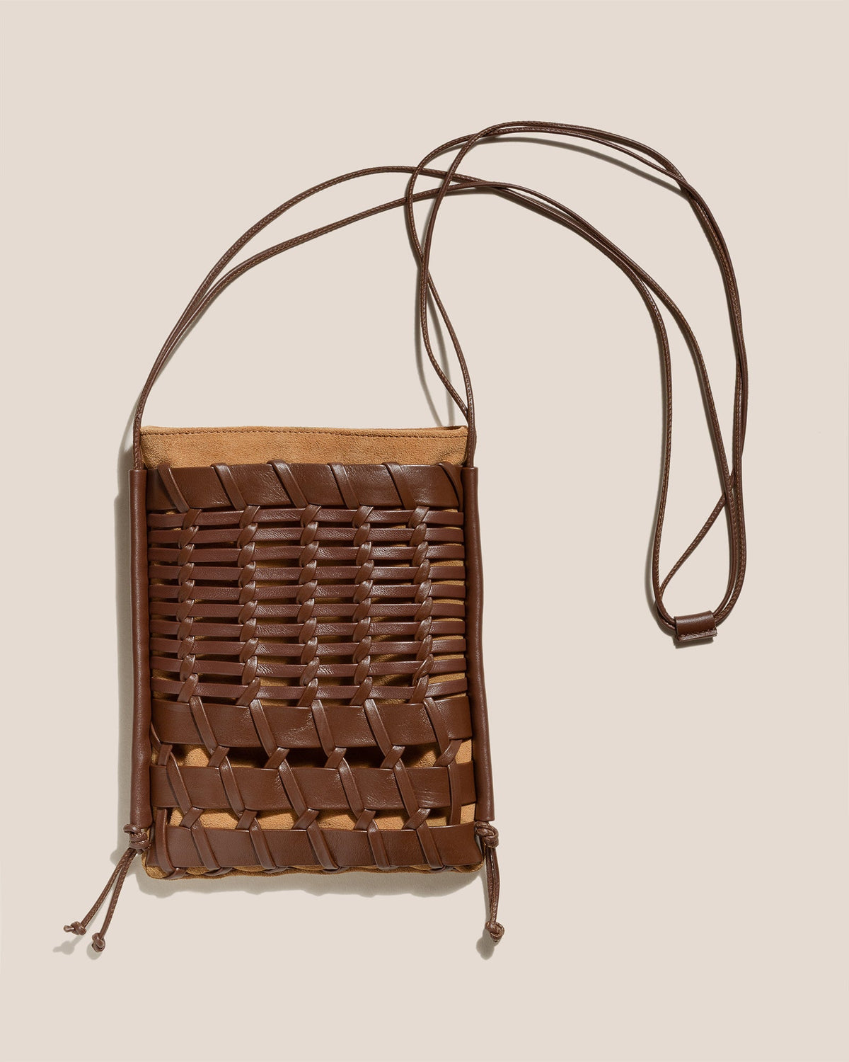 TRENA SUEDE - Flat Square Crossbody Bag | Hereu outlet
