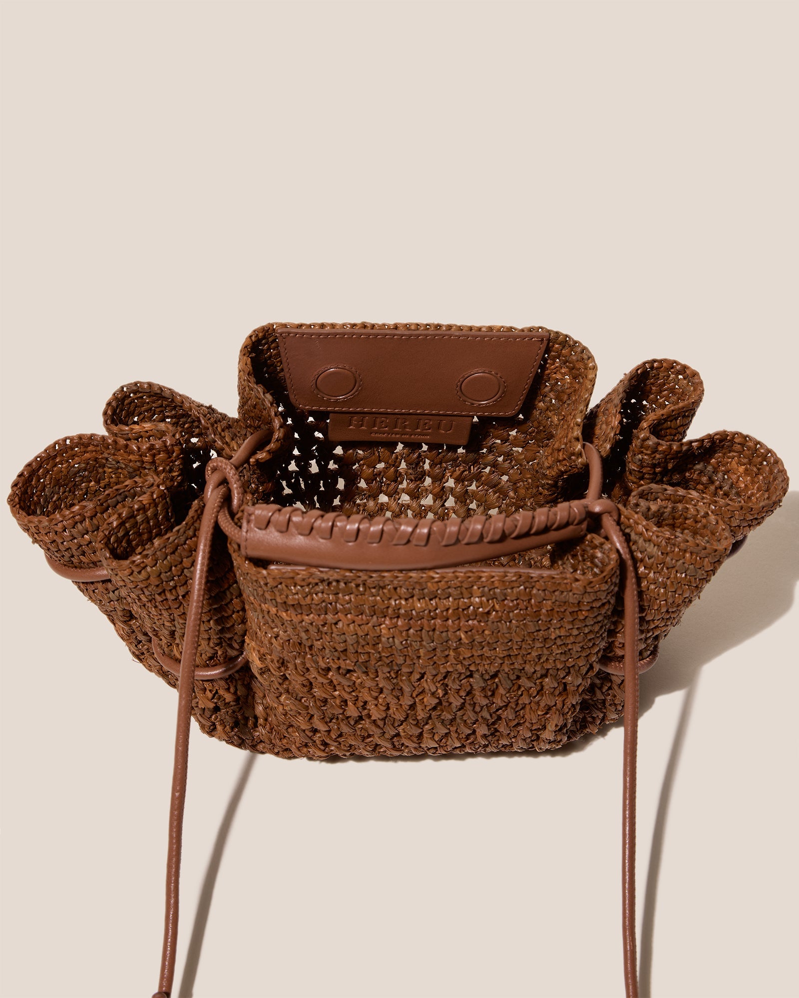 ARTA MINI CROCHET RAFFIA - Pleated Crossbody Bag | Hereu on sale