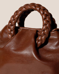 BOMBON M SUPPLE SHINY - Medium Plaited-handle Leather Handbag | Hereu discount