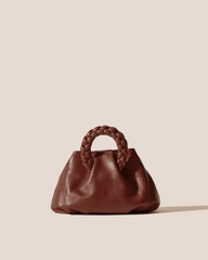 BOMBON SUPPLE SHINY - Plaited-handle Leather Handbag | Hereu US