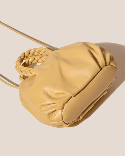 BOMBON M SUPPLE SHINY - Medium Plaited-handle Leather Handbag | Hereu online