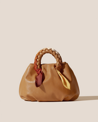 BOMBON M FOULARD - Medium Plaited-handle Leather Handbag | Hereu outlet