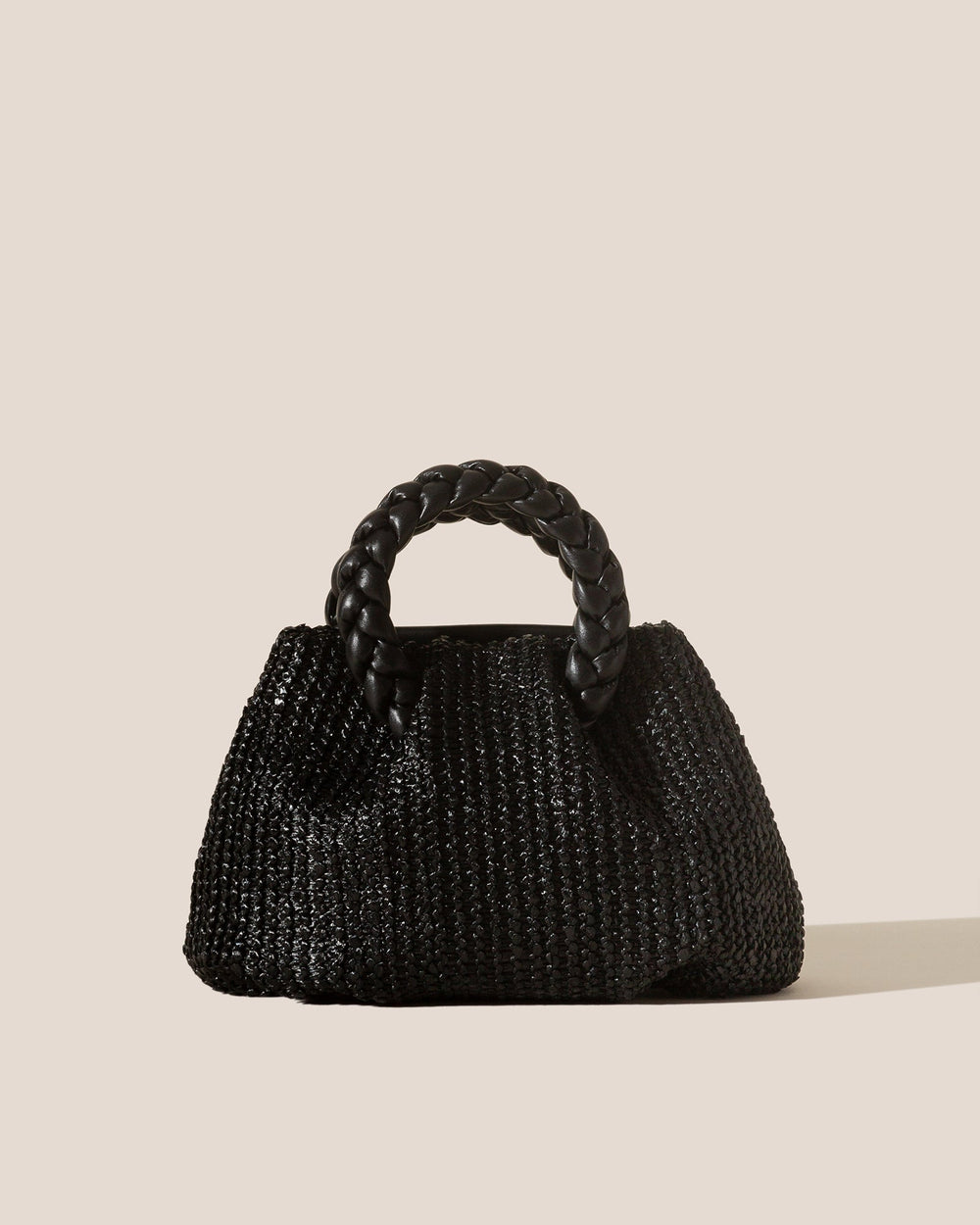 BOMBON M RAFFIA - Medium Plaited-handle Raffia Handbag | Hereu outlet