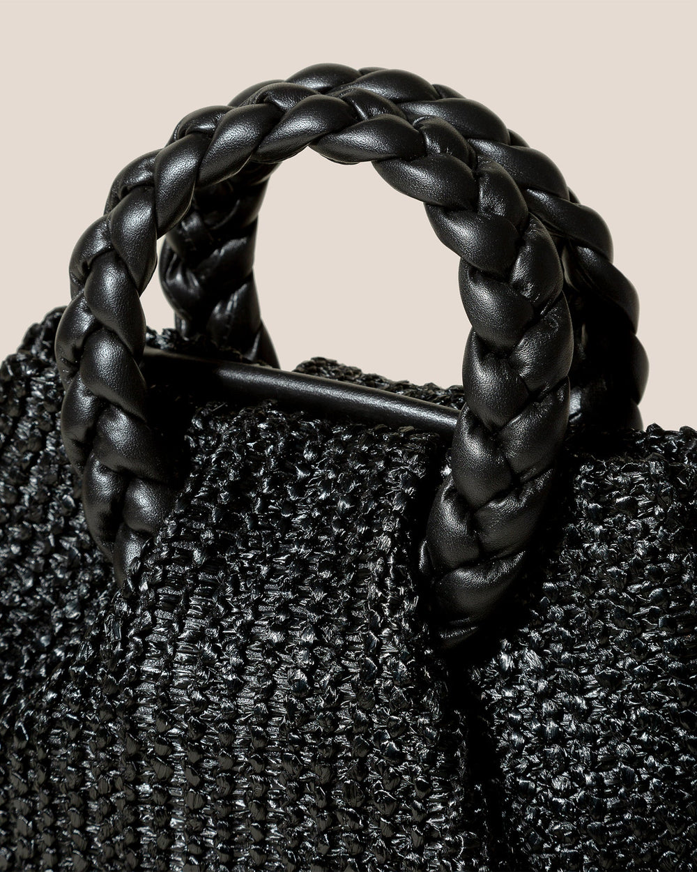 BOMBON M RAFFIA - Medium Plaited-handle Raffia Handbag | Hereu outlet