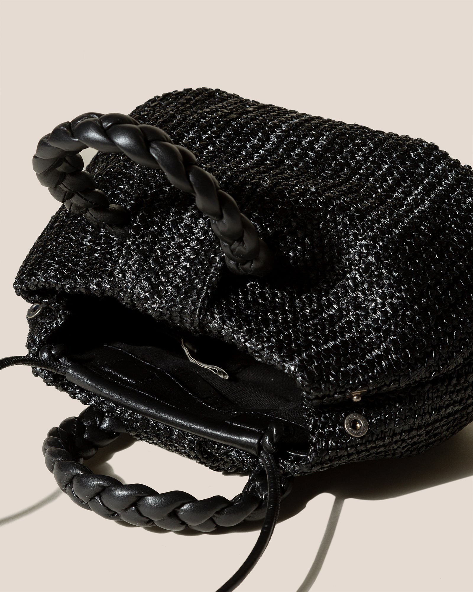 BOMBON M RAFFIA - Medium Plaited-handle Raffia Handbag | Hereu outlet