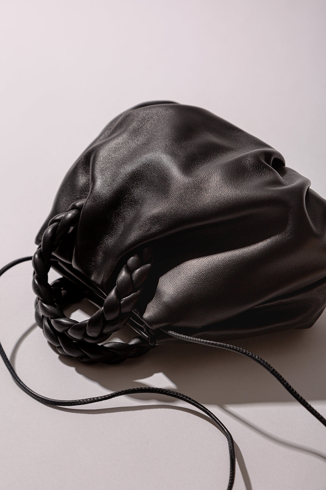 BOMBON - Plaited-handle Leather Handbag | Hereu for sale