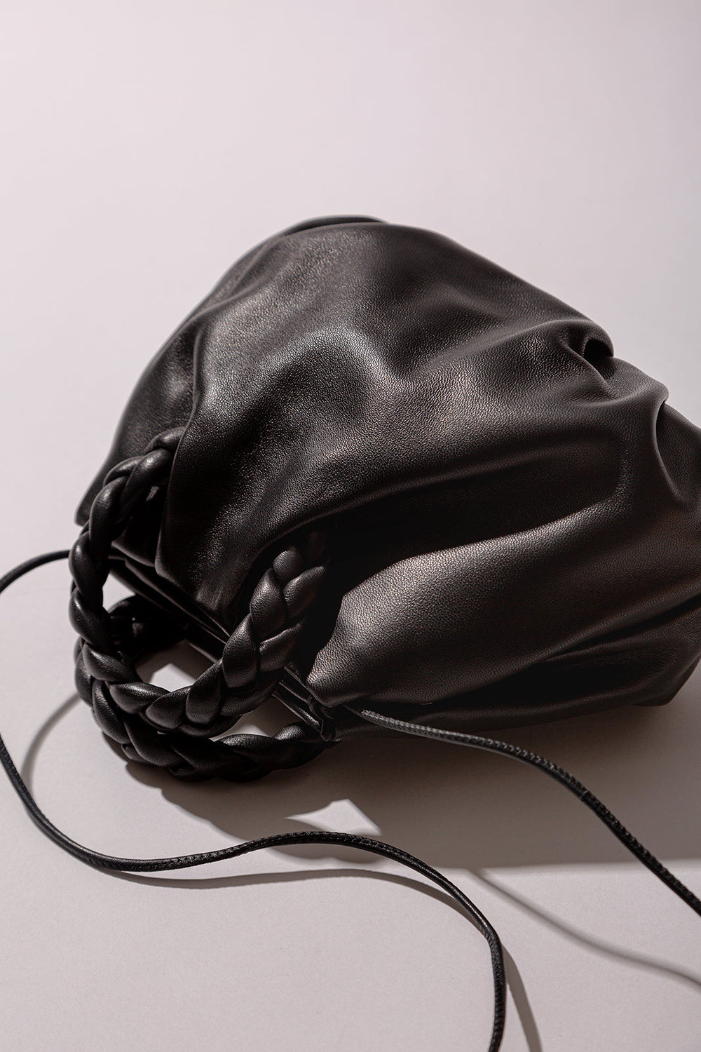 BOMBON - Plaited-handle Leather Handbag | Hereu for sale