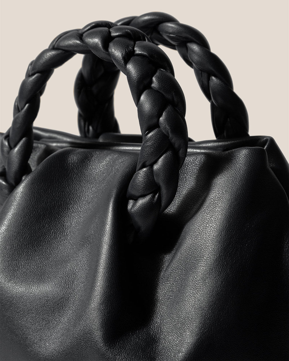 BOMBON M - Medium Plaited-handle Leather Handbag | Hereu discount