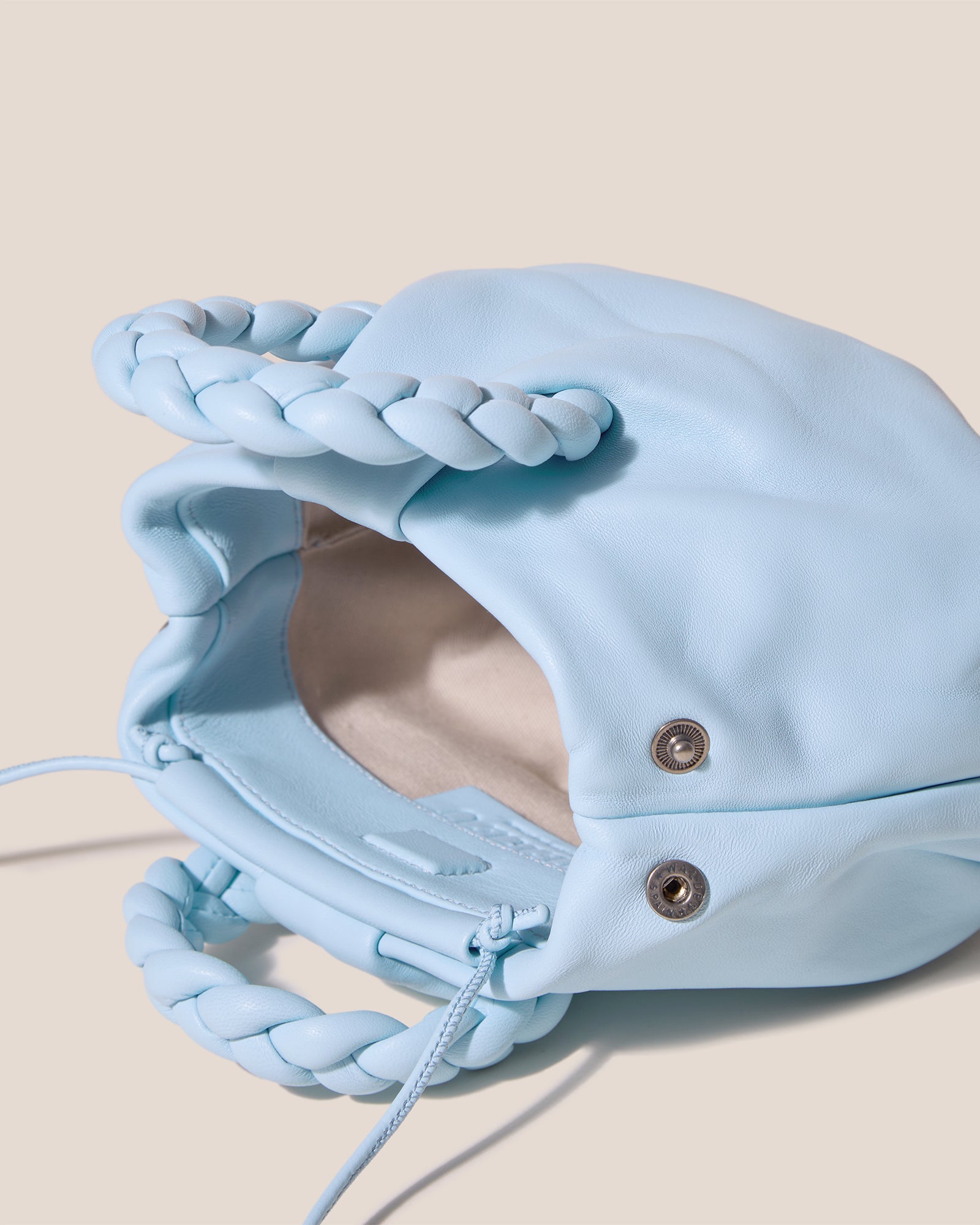 BOMBON - Plaited-handle Leather Handbag | Hereu US