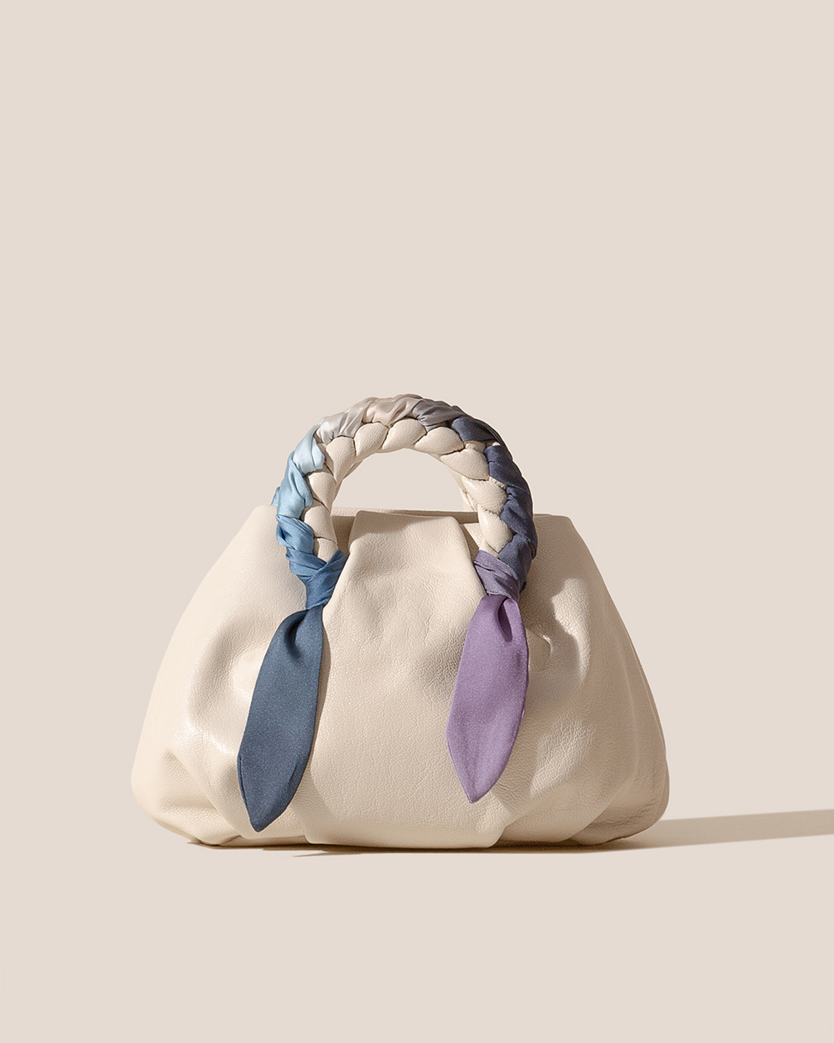 BOMBON M FOULARD - Medium Plaited-handle Leather Handbag | Hereu for sale