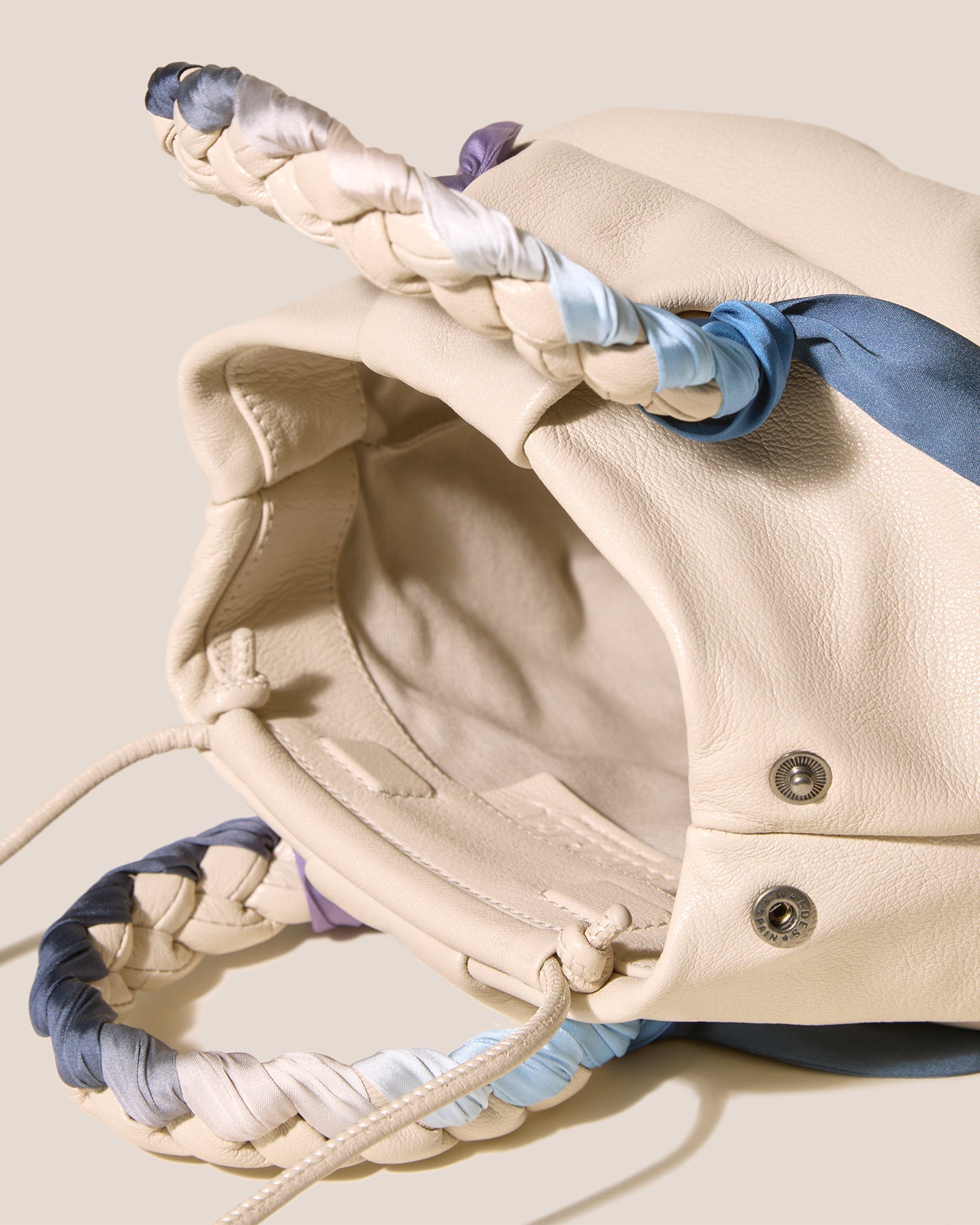 BOMBON M FOULARD - Medium Plaited-handle Leather Handbag | Hereu for sale