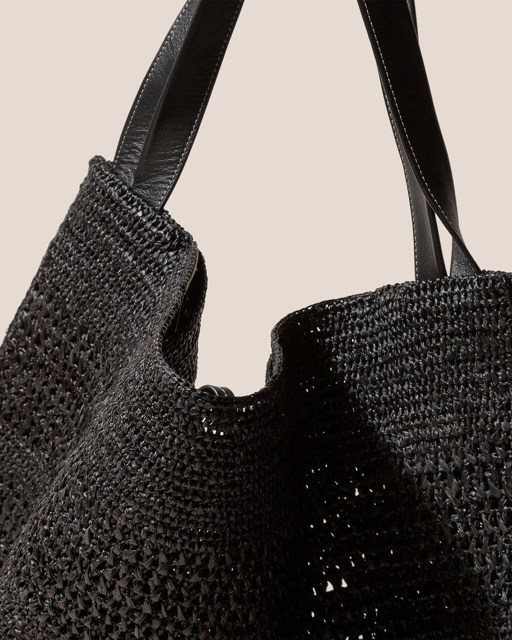 CADOR - Slouchy Crocheted Raffia Shoulder Bag | Hereu sale