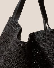 CADOR - Slouchy Crocheted Raffia Shoulder Bag | Hereu sale